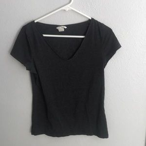 Gray V-neck
